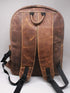 Rugged Rank Genuine Leather Tan Brown Backpack